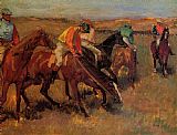 Edgar Degas Canvas Paintings - Before the Race